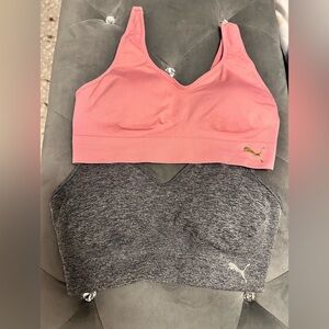Puma Women's Pink and Gray Sports Bra Set
